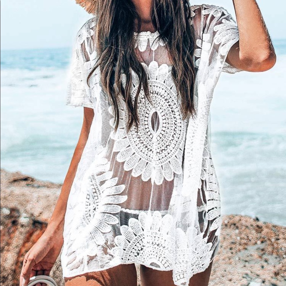 White floral cover up